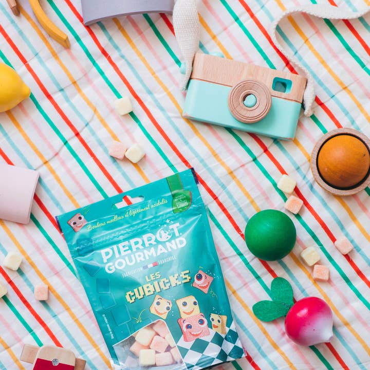 Pierrot Gourmand - Vente Bonbons gélifiés - Sachet refermable 100g de bonbons gélifiés Cubicks0