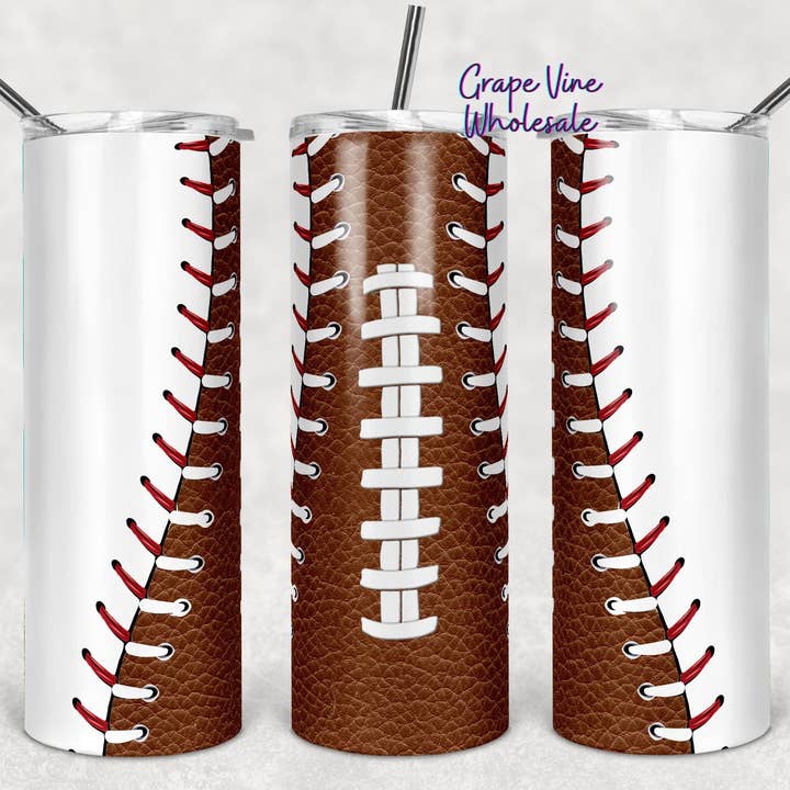 Baseball Football Combo 20oz Tumbler for wholesale by GrapeVineWholesale