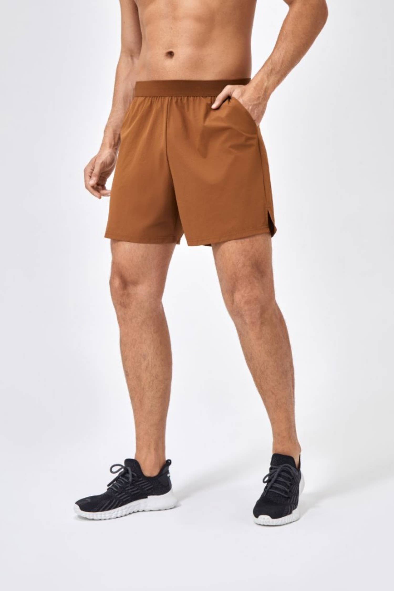 Active by Anna-Kaci – wholesale Träningsshorts – herr – Herrars enfärgade dra-på träningsshorts snabbtorkande tyg5