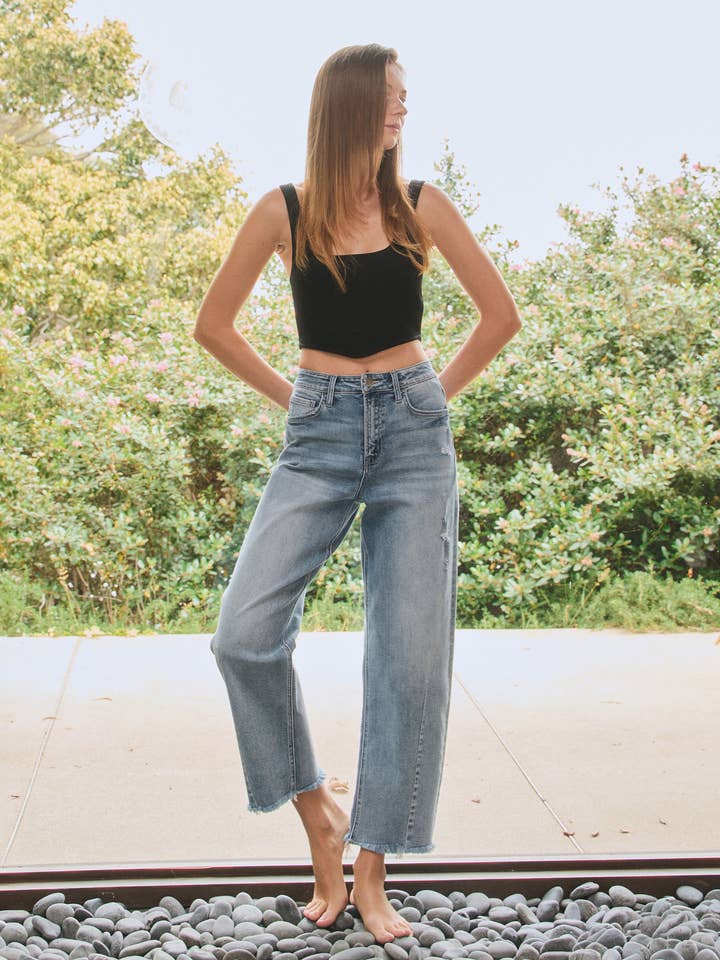 JEAN TAILLE SUPER HAUTE À JAMBE BARILLET F5770 pour la vente par FLYING MONKEY