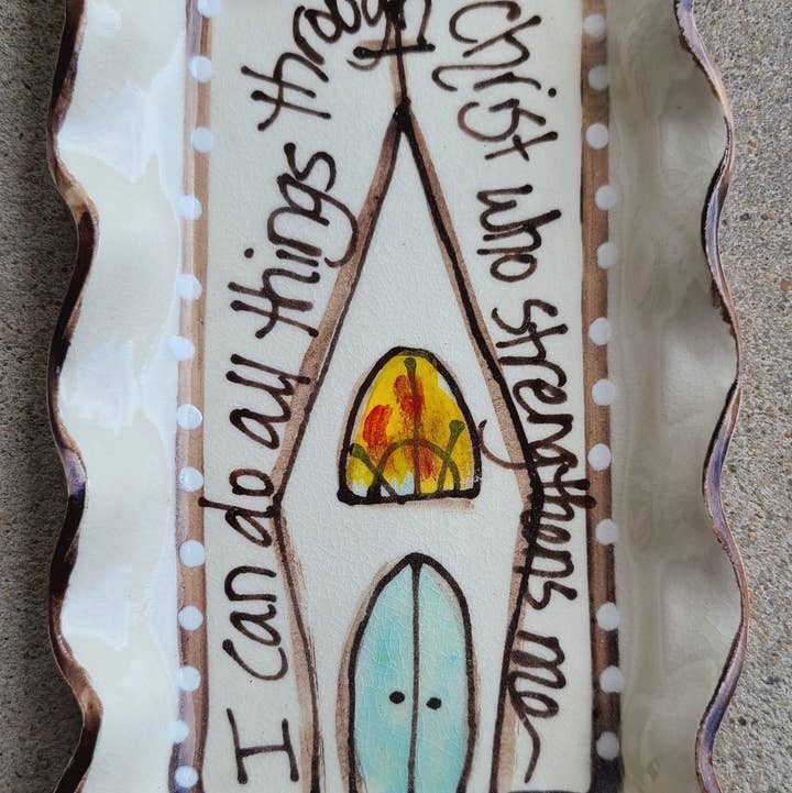 Heartfelt Traditions - Wholesale Decorative Plate/Dish/Bowl - Small Rectangle Plate (Church I Can Do)0