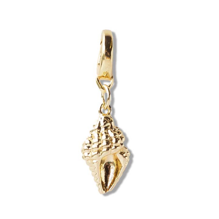Lenny & Eva - Wholesale Individual Charm/Pendant - 😎Summer Pick😎Conch Shell Charm, Gold