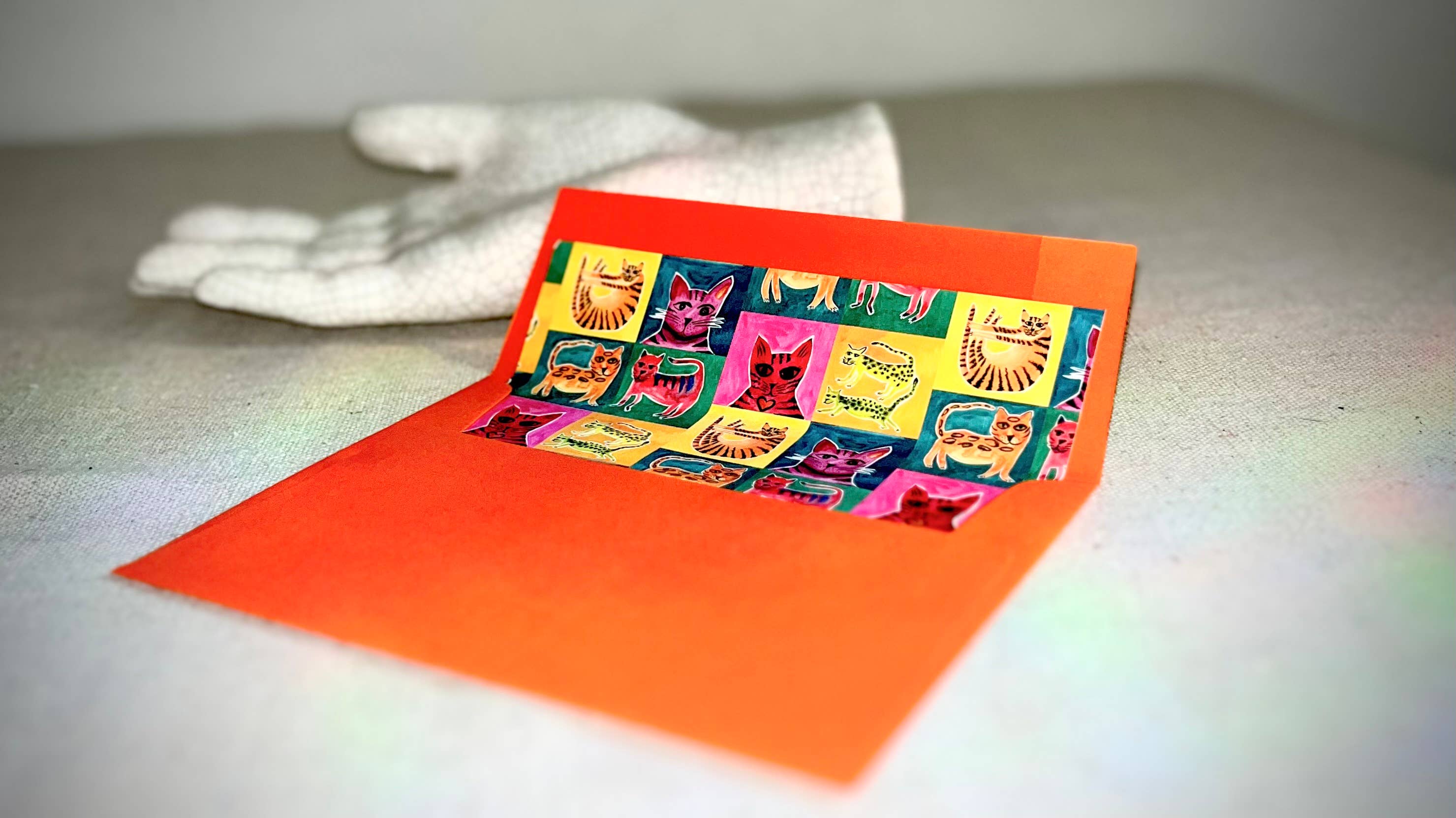 Renée Stramel - Wholesale Stationery/Notecard Set - A6 Blank Note Card With Custom Envelope Liner • R&G Cat5