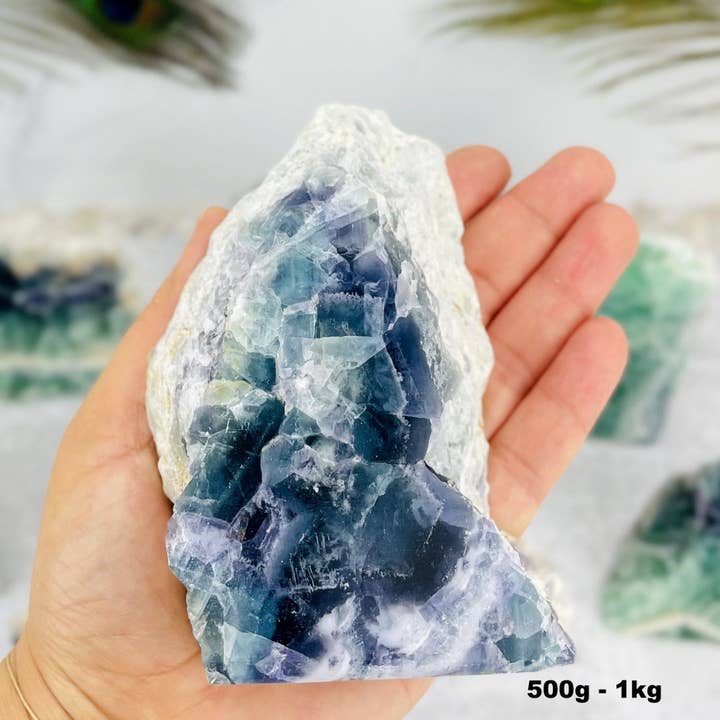 Rock Paradise - Wholesale Spiritual Stone/Crystal - Fluorite Cut Base Crystals - By Weight - (RK26)2