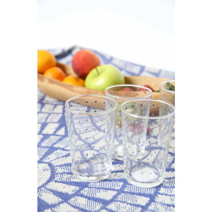 Scents and Feel - Wholesale Coffee/Tea Cup - Set of 6 Tea Glasses Polka Dots