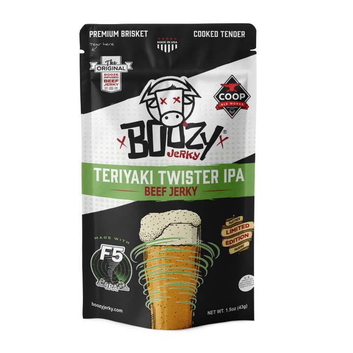 Teriyaki Twister IPA Jerky for wholesale by Boozy Jerky