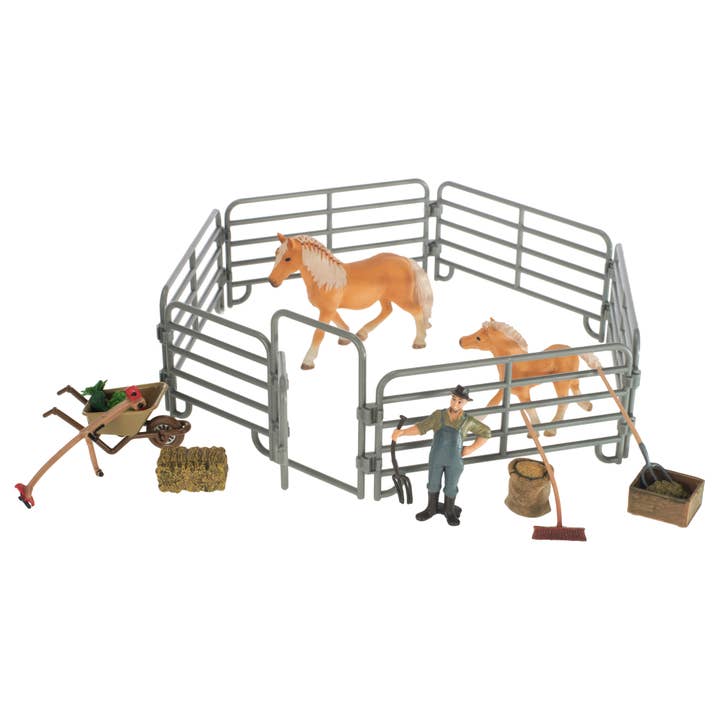 EAST AVENUE - Wholesale Toy Set - Kids - Plastic Toy Farm Fence Assorted Animals