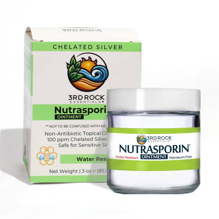 Nutrasporin® - 3oz JAR - All naturlig första hjälpen salva 100ppm Silver Gel (Vattentålig) för wholesale av 3rd Rock Essentials