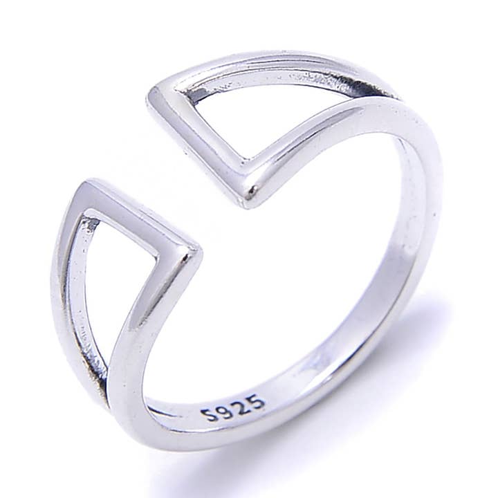 Bague Vintage Géométrique Ajustable en Argent Sterling 925 pour Femme Prix pour 1PC pour la vente par CRCBEADS