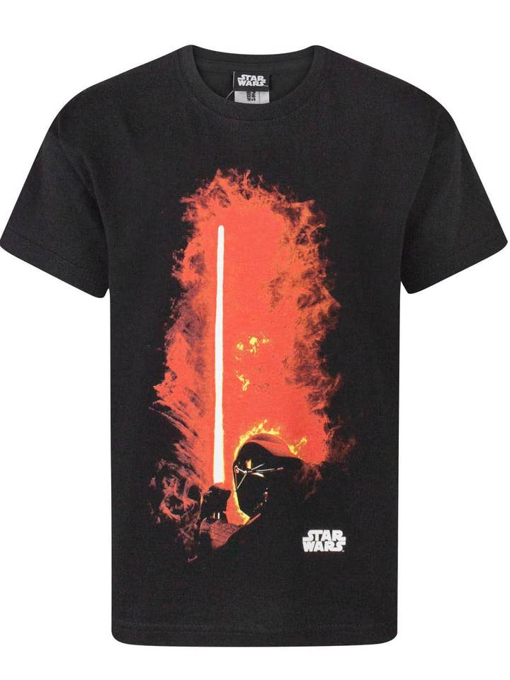 Maglietta a maniche corte nera per ragazzi di Star Wars con Darth Vader per la vendita all'ingrosso da parte di Vanilla Underground