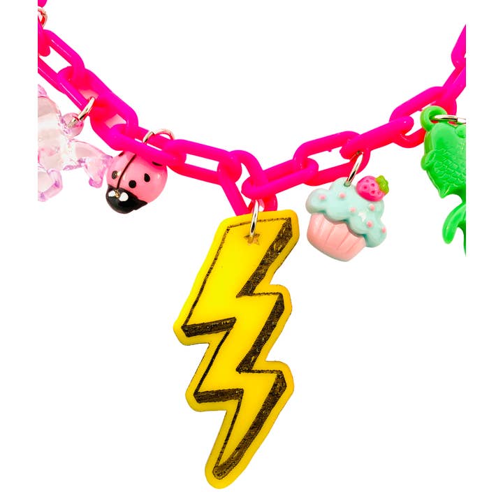 Sadie’s Moon - Wholesale Kids Necklace - Kids - Multi-Charm, Handmade Acrylic Lightening Bolt Necklace 2