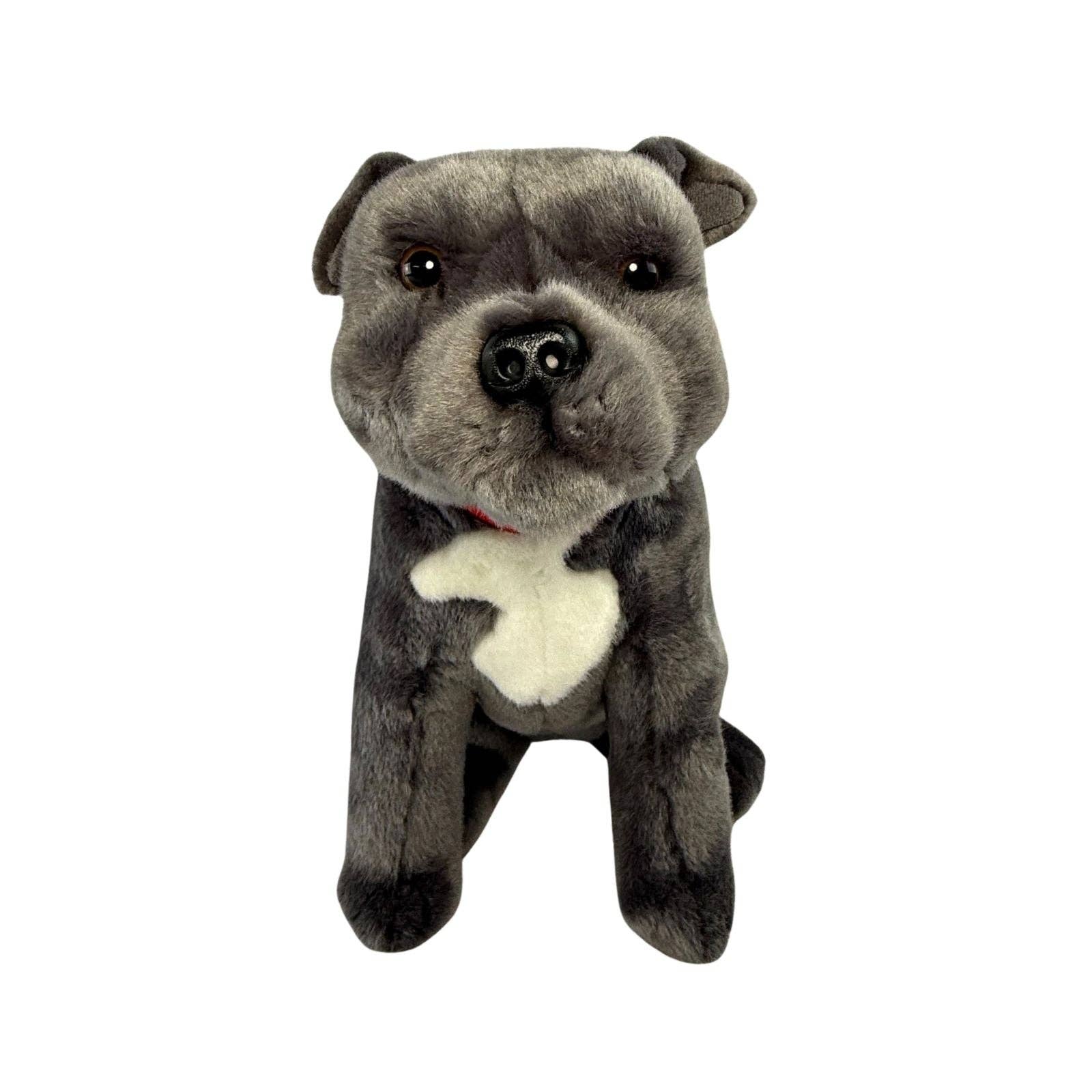 Bocchetta Plush Toys - Vendita all'ingrosso Peluche - Cani - Storm - Staffy - 32 cm seduto, grigio7