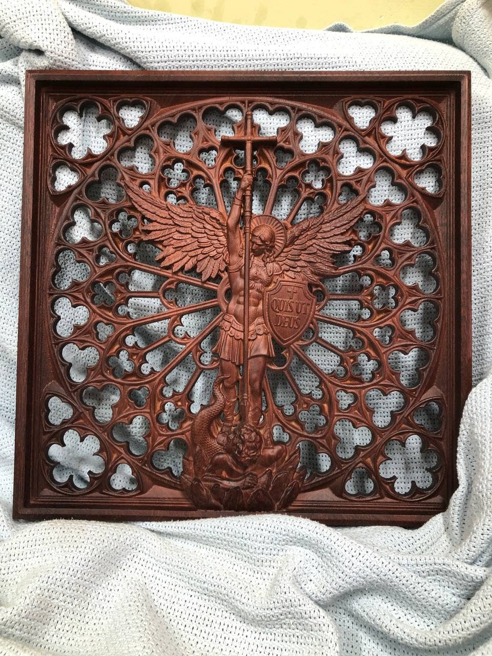 KozakWorkshop – Engroshandel 3D-vægkunst – Ærkeenglen Michael kristen håndlavet dekoration personlig gave0