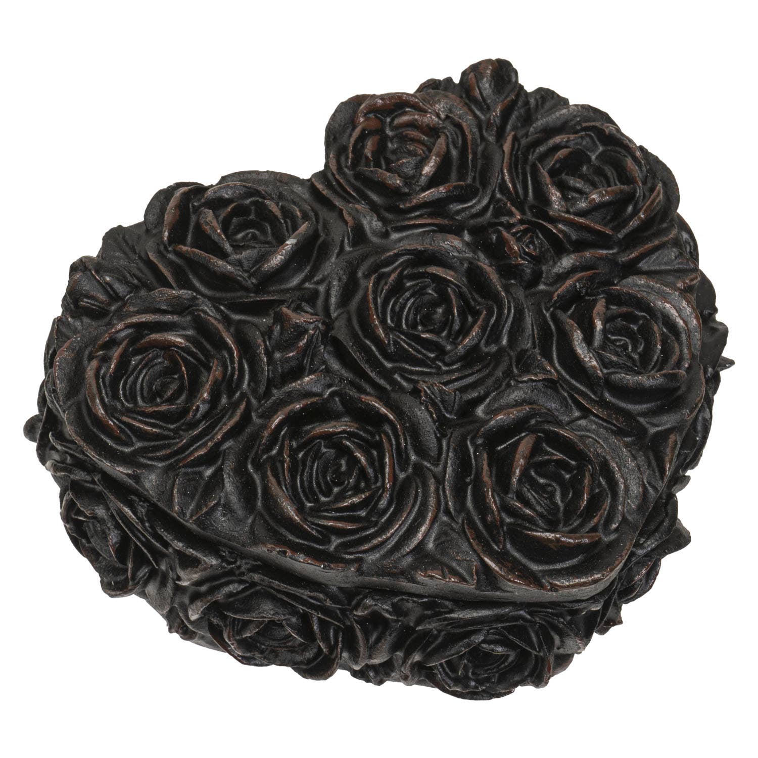 Pacific Trading - Vente Boîtes décoratives - Boîte à Bijoux en Forme de Cœur avec Roses Noires3