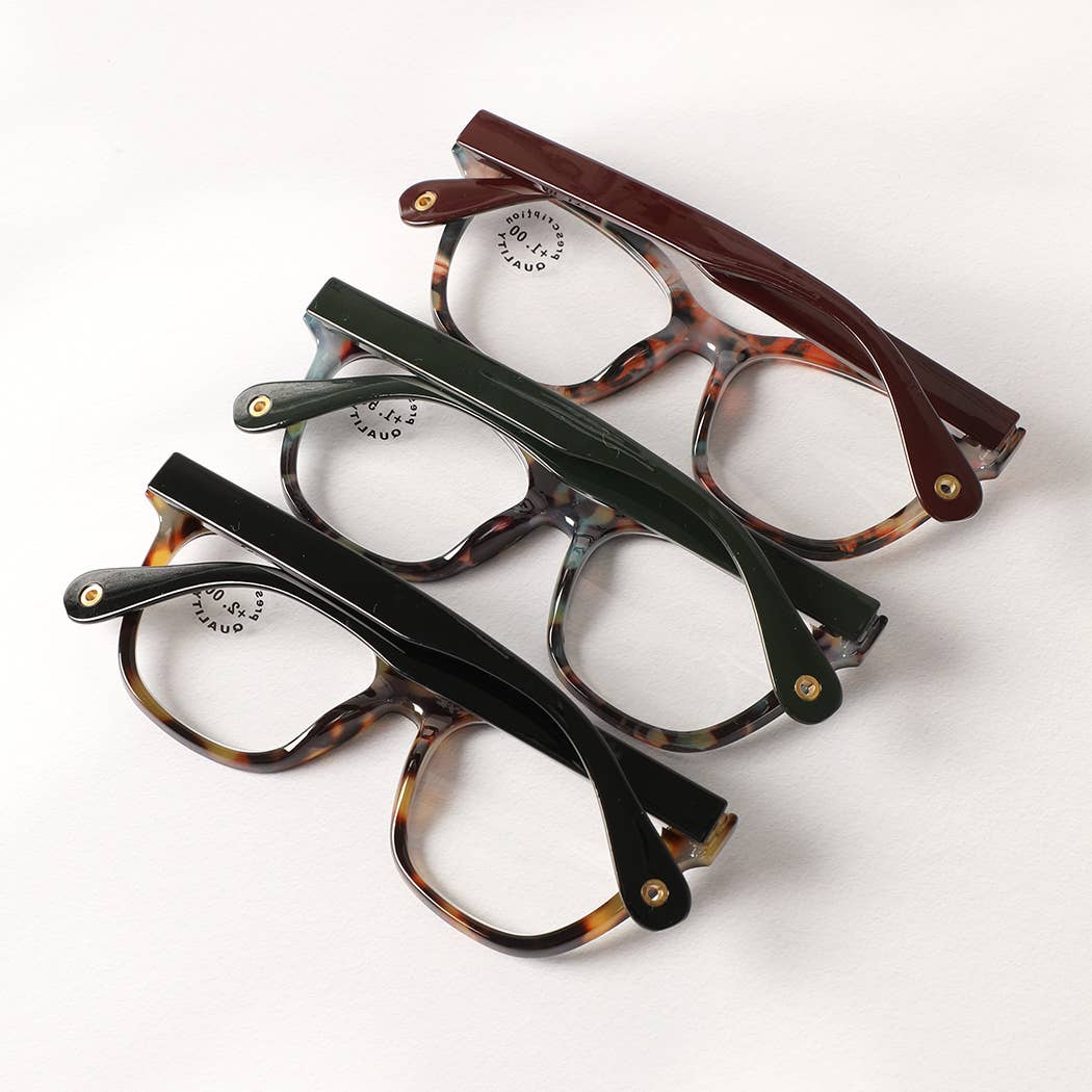  ASSORTED COLORS Leopard Square Shape Frame Reading Glasses for wholesale on Faire1