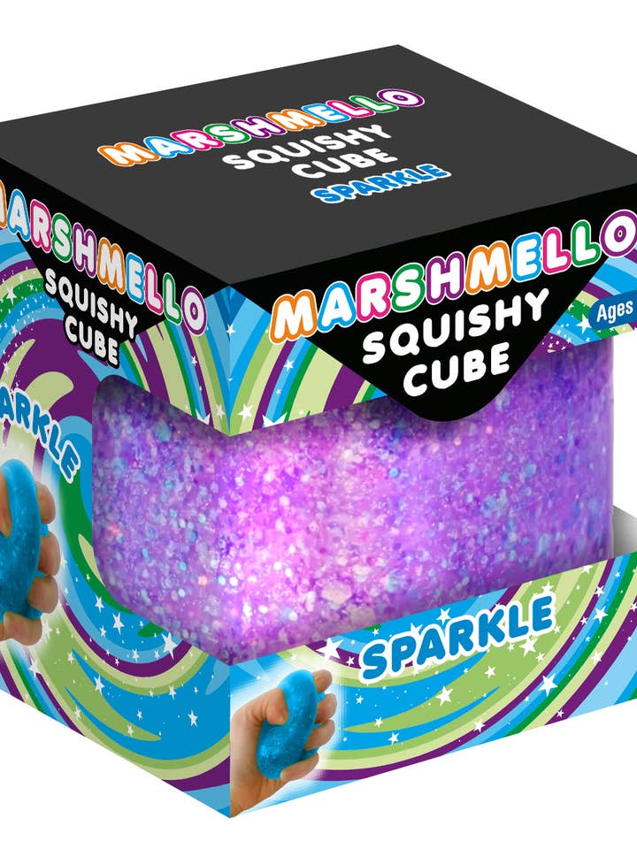 Marshmello Squishy Sparkle Cube for wholesale by Zorbitz