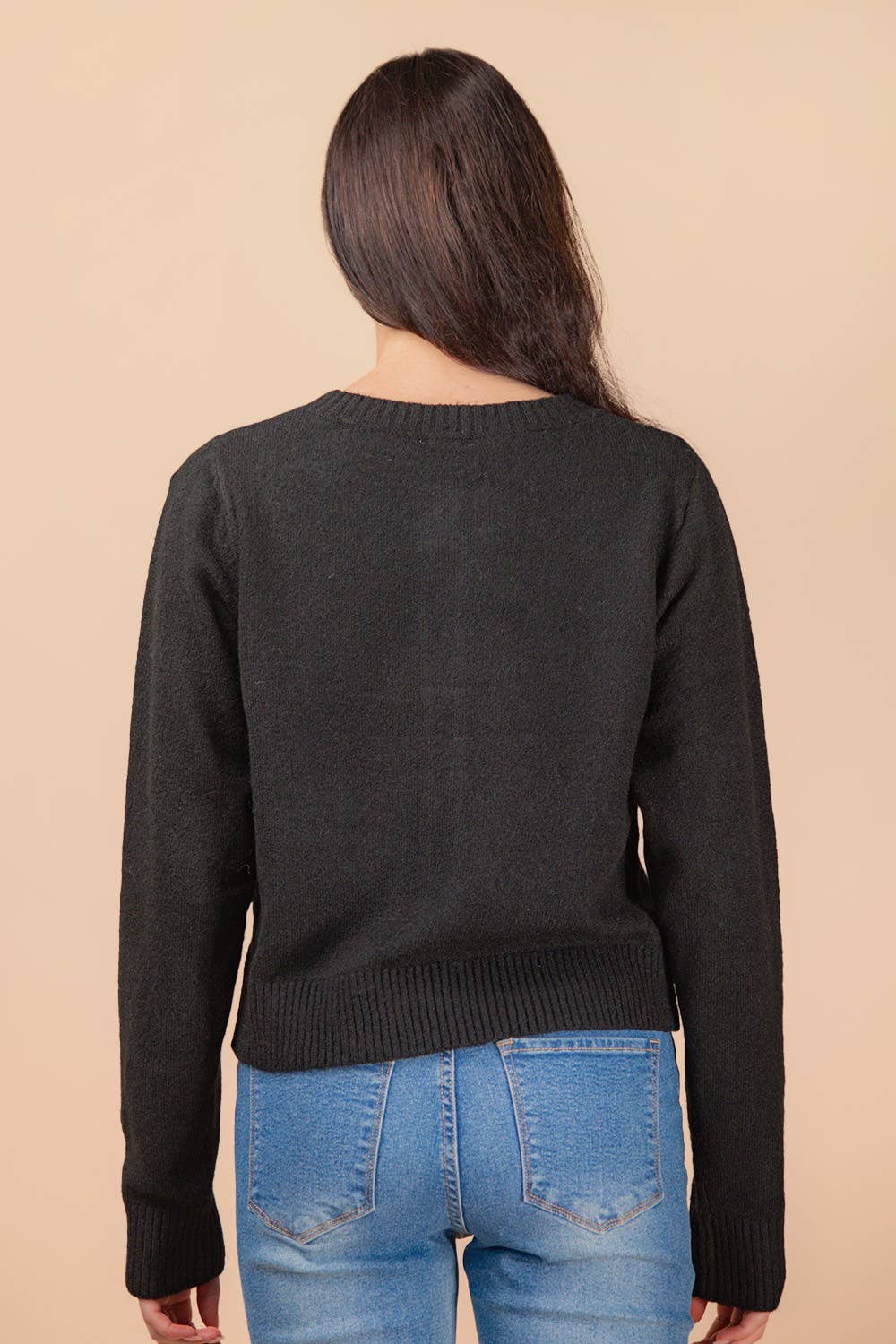 VERY J - Wholesale Cardigan - Women's - 12W3475N-Print & Solid Soft Knit Sweater Cardigan20