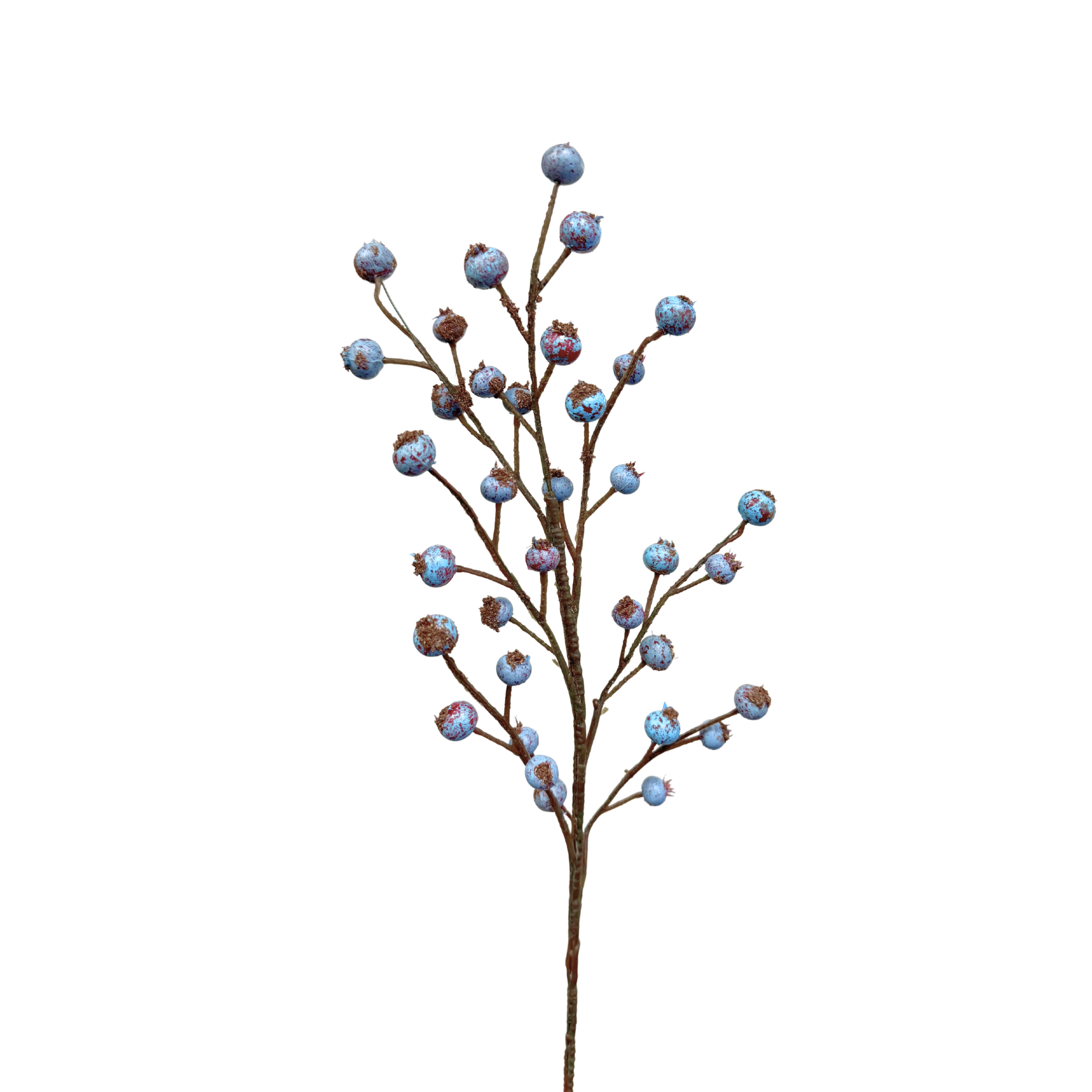 Jacobson - Wholesale Artificial Plant - 18"L Blueberry Spray X35 - Red Speckled Faux Fruit0