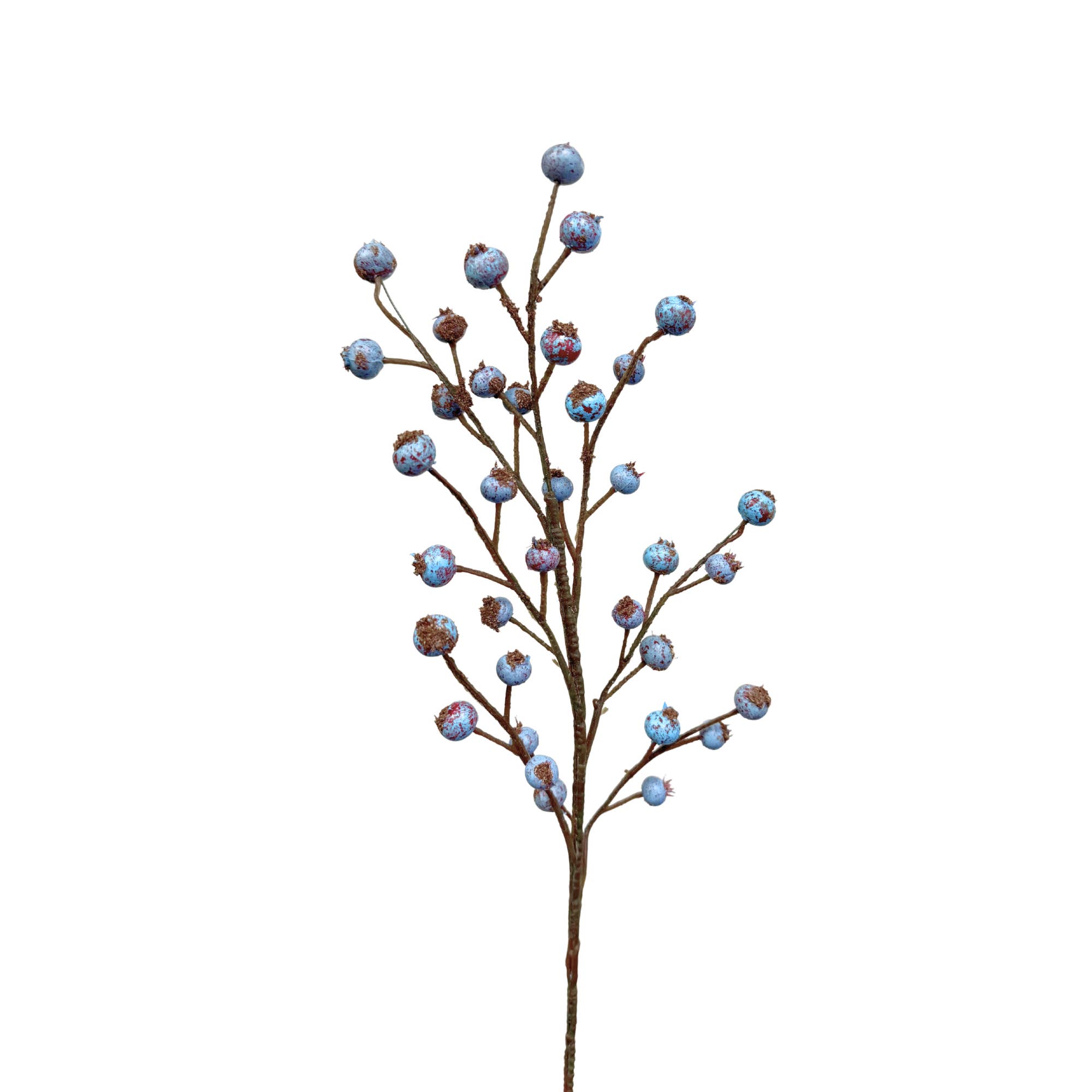 Jacobson - Wholesale Artificial Plant - 18"L Blueberry Spray X35 - Red Speckled Faux Fruit