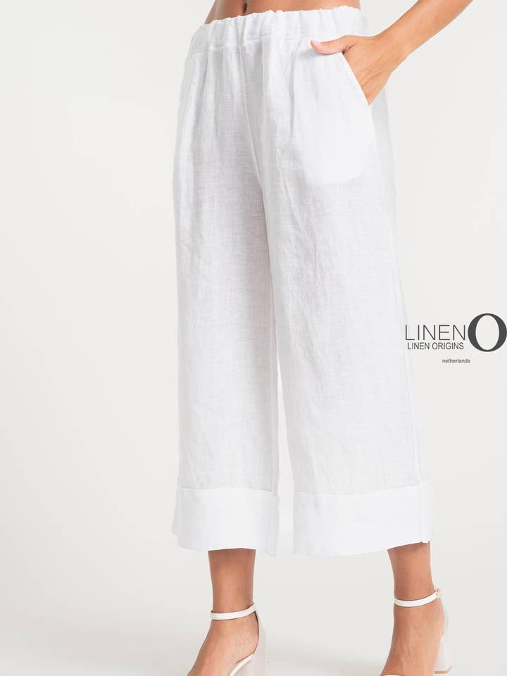 SS25 - Pantalon en lin français Lin O (PT851-11) pour la vente par LINEN LUV