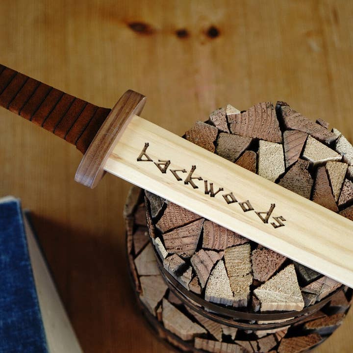 Backwoods Provisions - Wholesale Classic Toy - Kids - Large Viking Sword, Wooden Sheath with Leather Wrapped Handle2