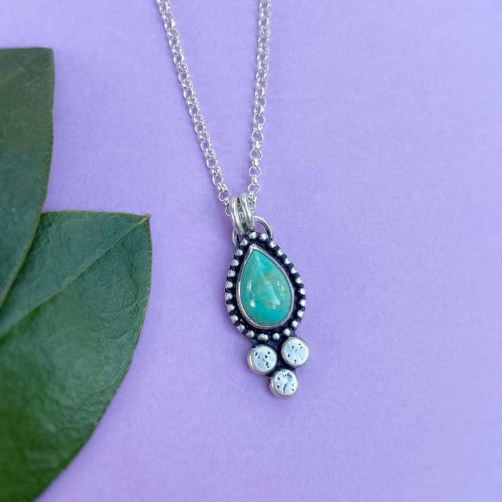 Blue and Blue - Wholesale Pendant/Charm Necklace - Pebble Necklace - Turquoise6