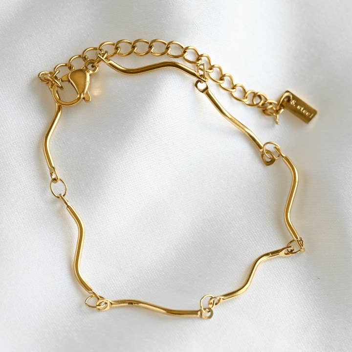 Goldenes S-Gliederarmband - Wasserdichtes Ovales Gliederkettenarmband für den Großhandel von Blueyejewelry