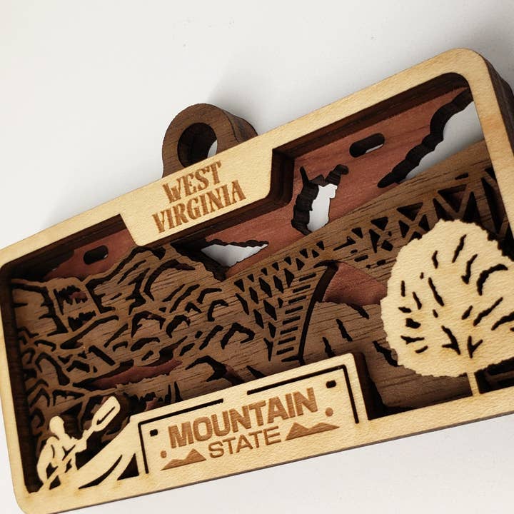 Ashley's Creations KS - Wholesale Ornament - West Virginia State License Plate Ornament2