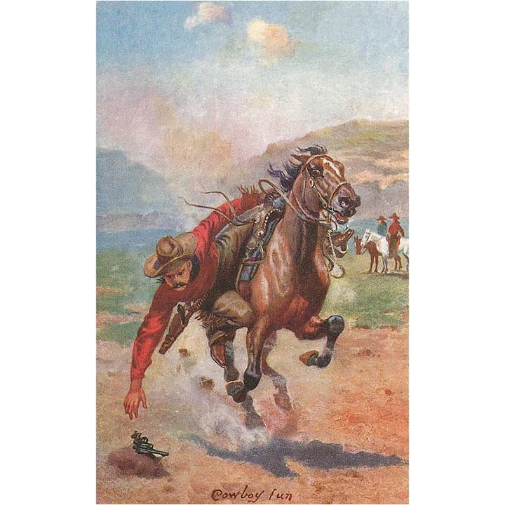 Greeting Card CB-116 Cowboy Fun, Trick Rider for wholesale by Found Image Press