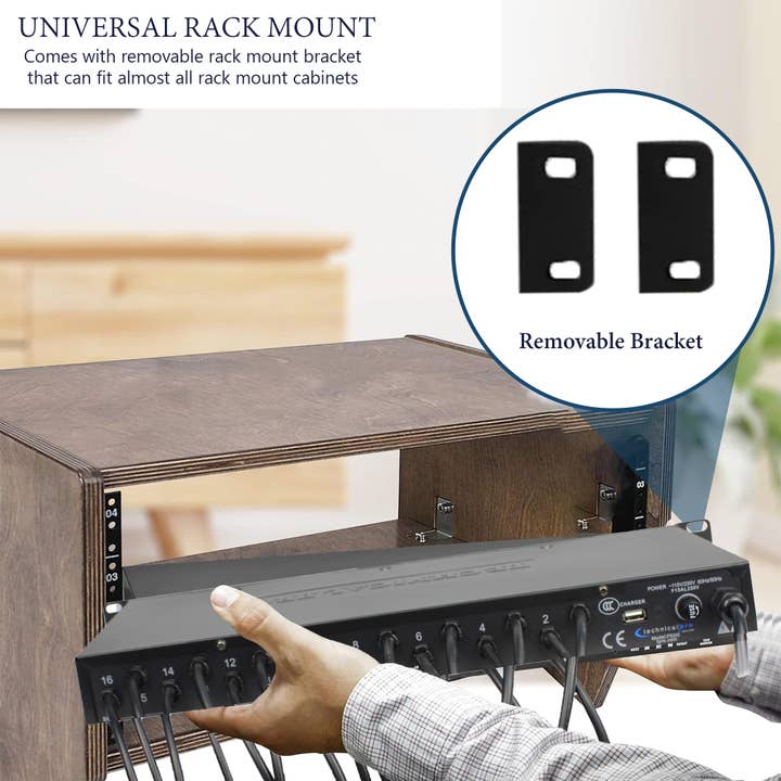 Technical Pro - Wholesale Music Accessory - 20-Outlet 19" Rack Mount Surge Protector with USB Ports11