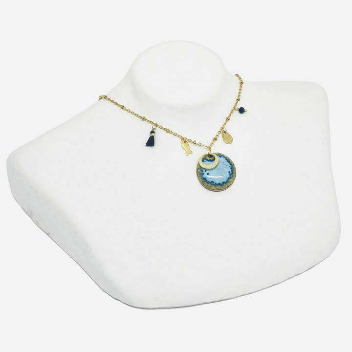 Halskette Blondi - Myosotis Kollektion für den Großhandel von Les Emaux Mline