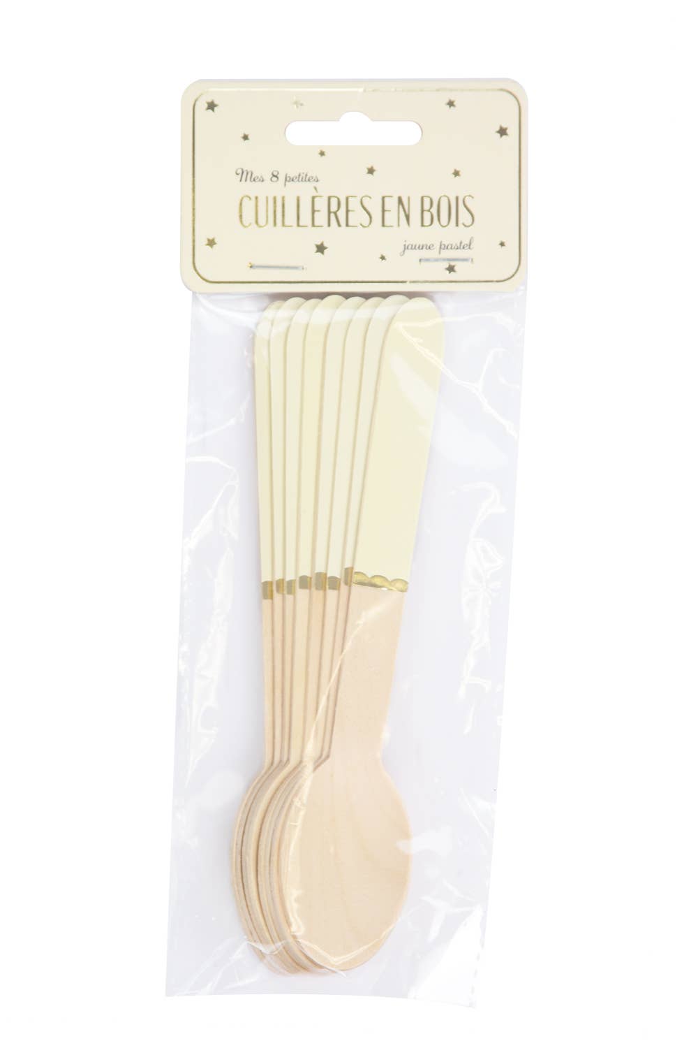 Tim&Puce Factory - Wholesale Table Spoon (Cutlery) - PASTEL YELLOW WOODEN SPOONS X 81