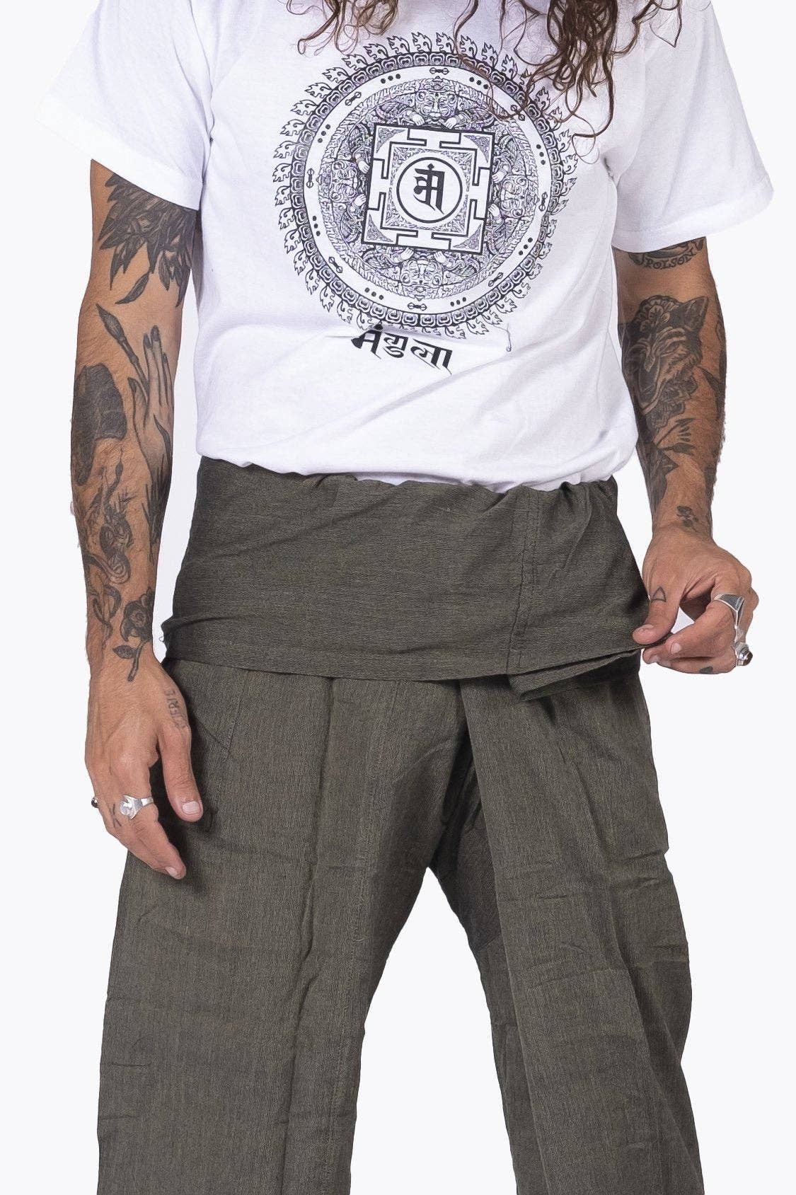 HimaOriginals - Venta al por mayor Pantalones - Mujer - Pantalón de algodón tailandés estilo pescador, boho hippie, ajuste relajado11