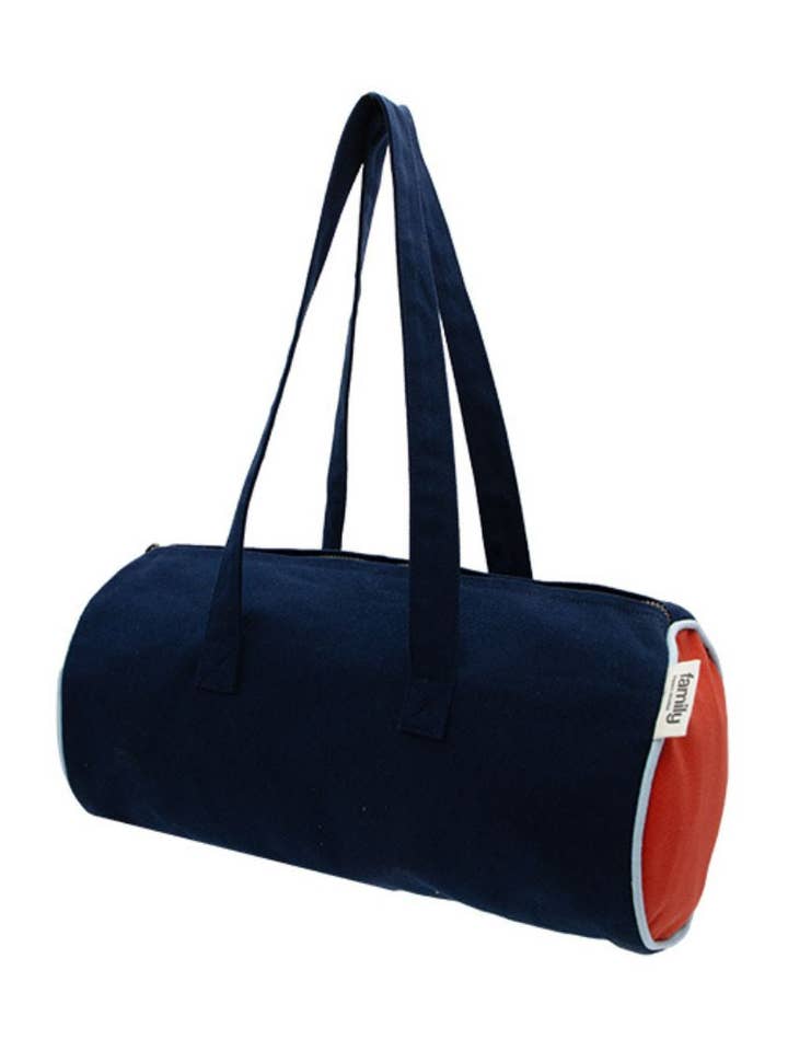 Mini borsa a tracolla per bambini rossa / blu navy per la vendita all'ingrosso da parte di Family Impact Stories