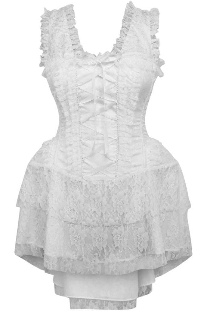 Daisy Corsets - Wholesale Dress - Women's - Top Drawer Steel Boned White Lace Victorian Corset Dress0