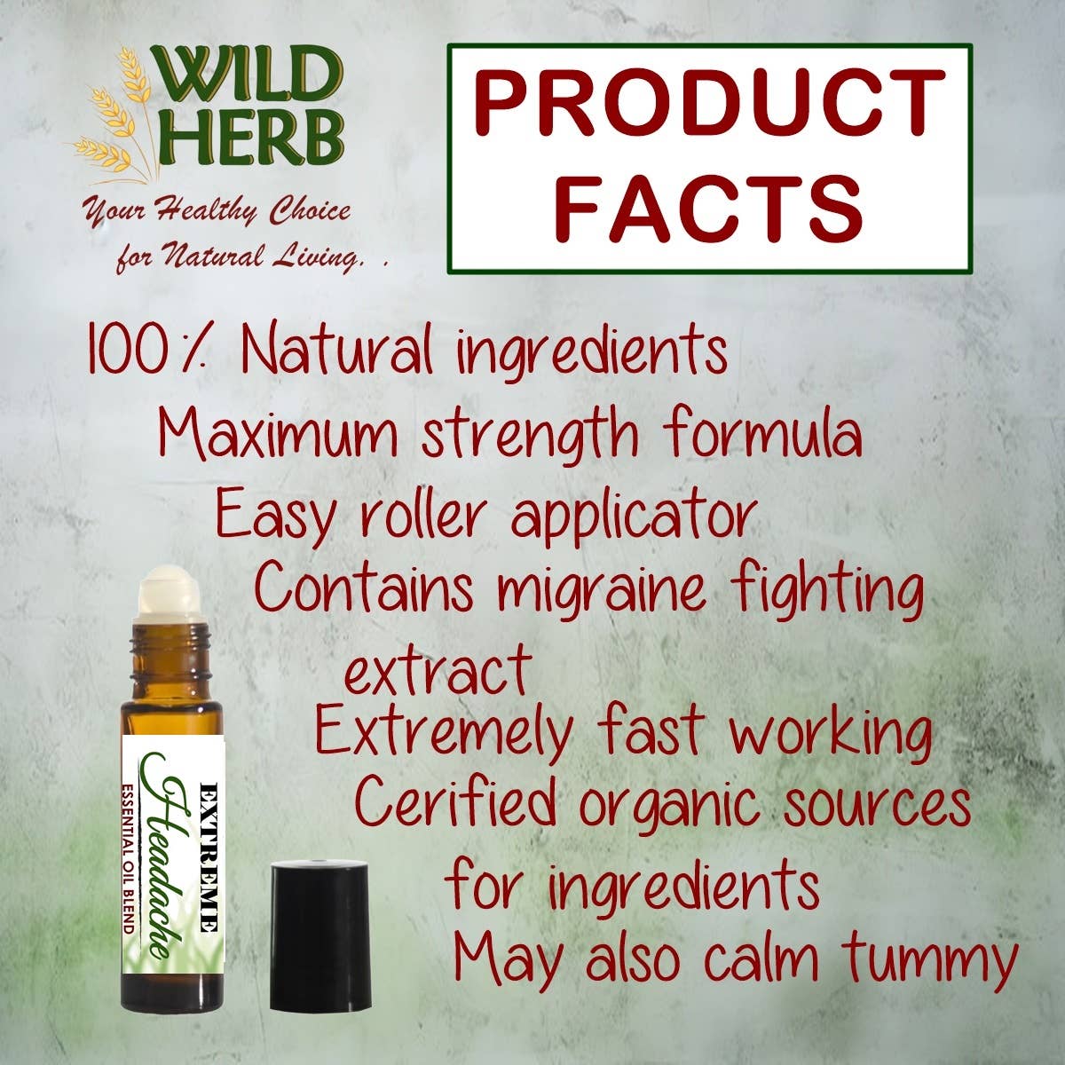 Wild Herb Soap Co – Óleo essencial roll-on por atacado – Alívio da enxaqueca Óleos Essenciais Roller All Natural 1