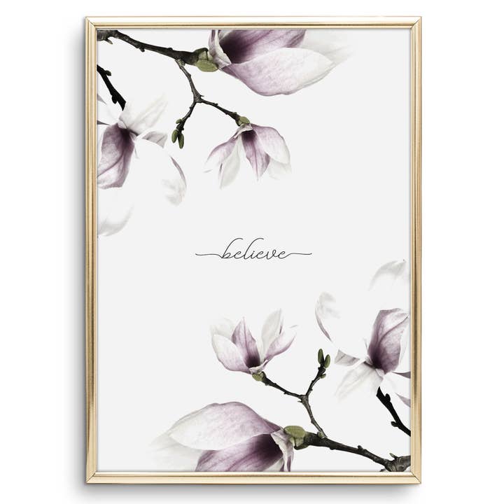 Poster 'Believe - Magnolia' voor wholesale door Tales by Jen