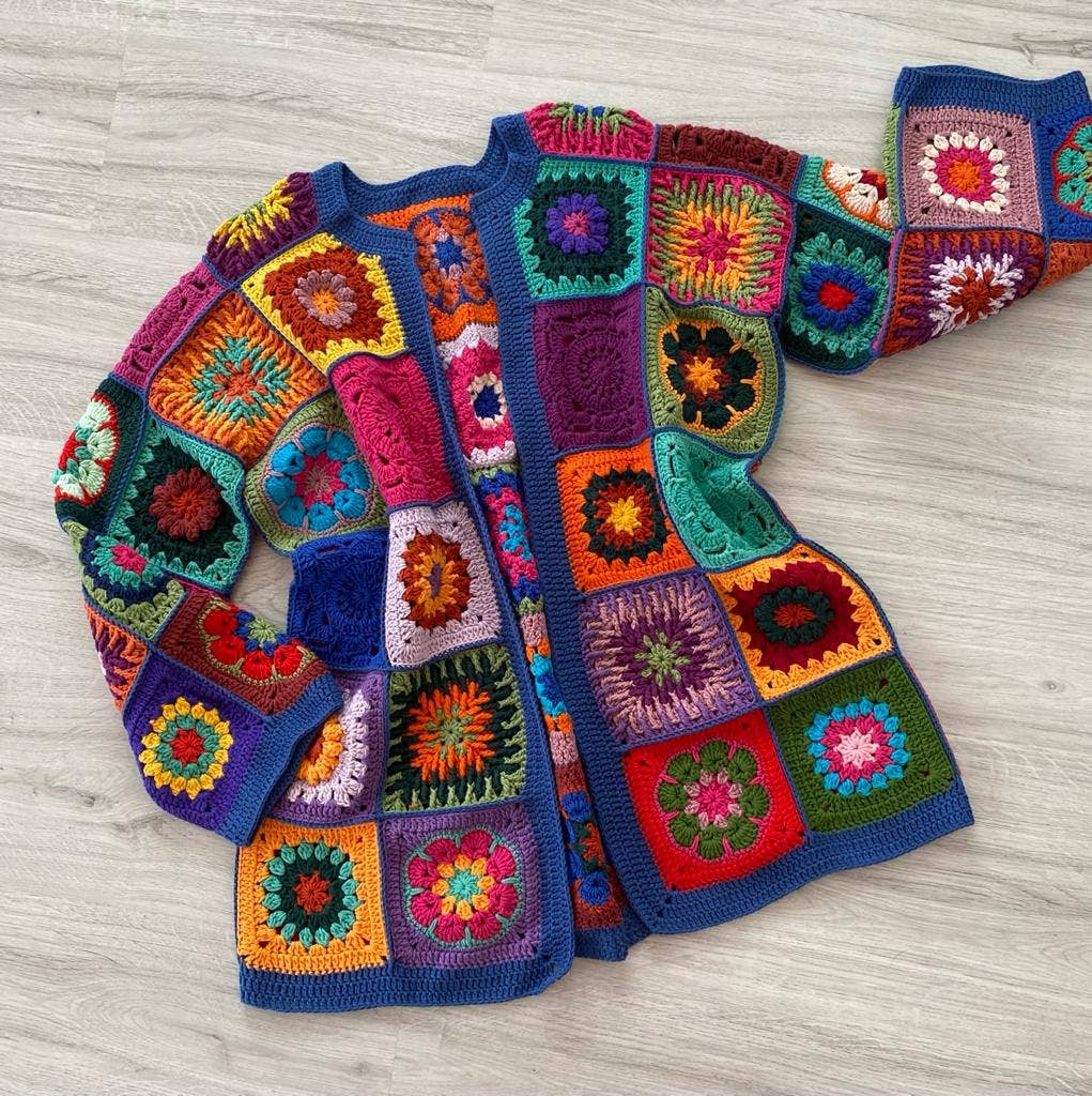 Design company-Fatma Balkir - Wholesale Cardigan - Women's - Crochet Autumn Jacket for Womens, Afghan Cardigan1