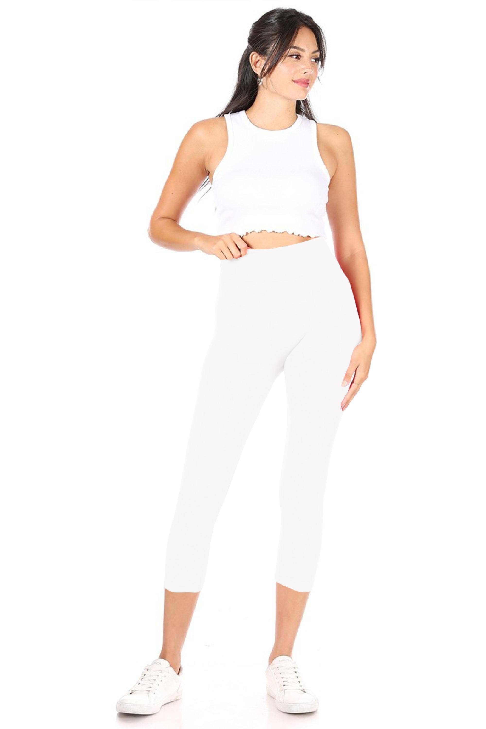 MOA COLLECTION - Wholesale Athletic/Lounge Leggings - Women's - Women's Casual Solid Seamless Capri Leggings46