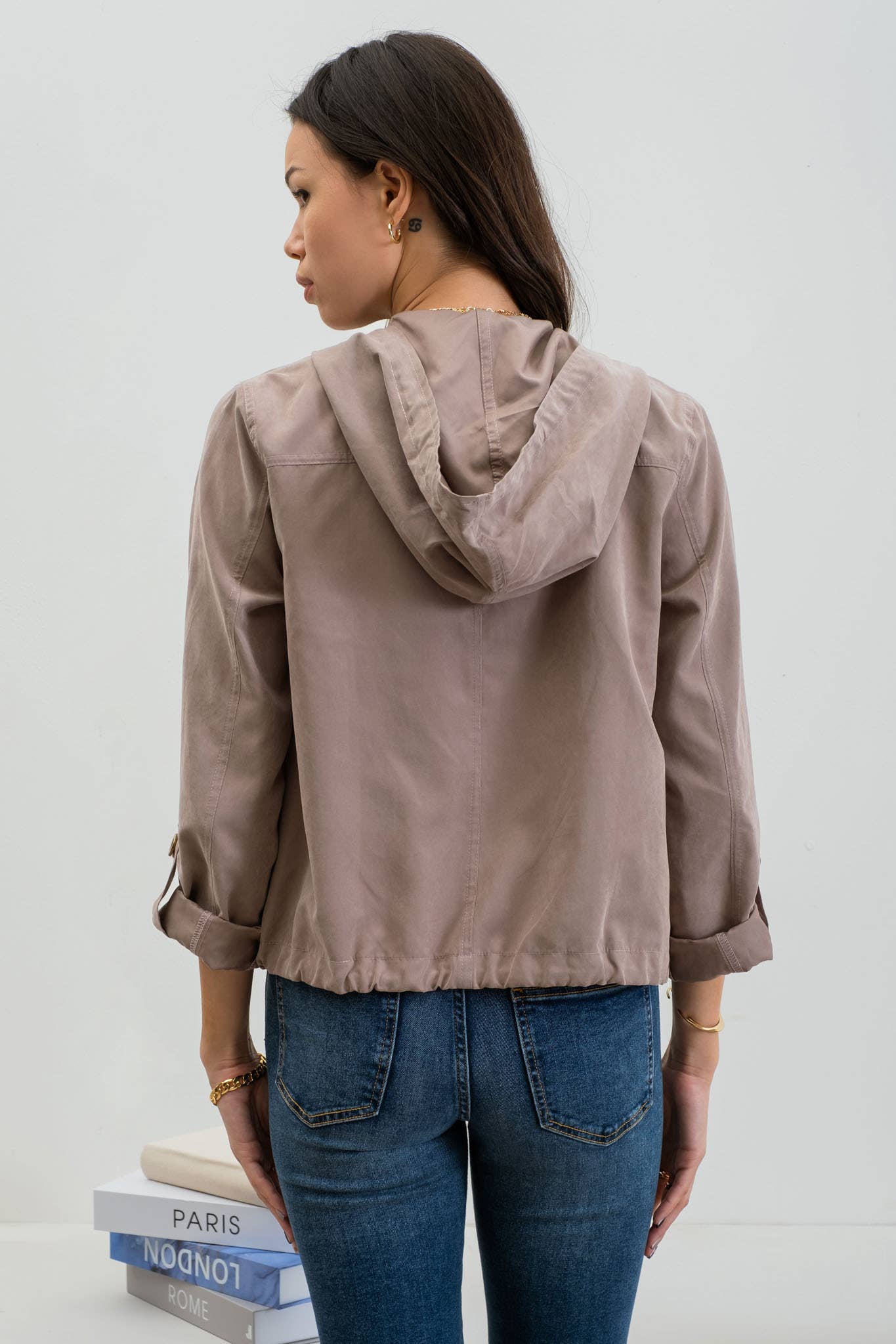 Blu Pepper - Wholesale Jacket - Women's - SNAP BUTTON ZIP UP HOODED JACKET41