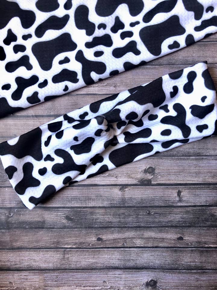Cow Twist Headband for wholesale by South Coast Sewn