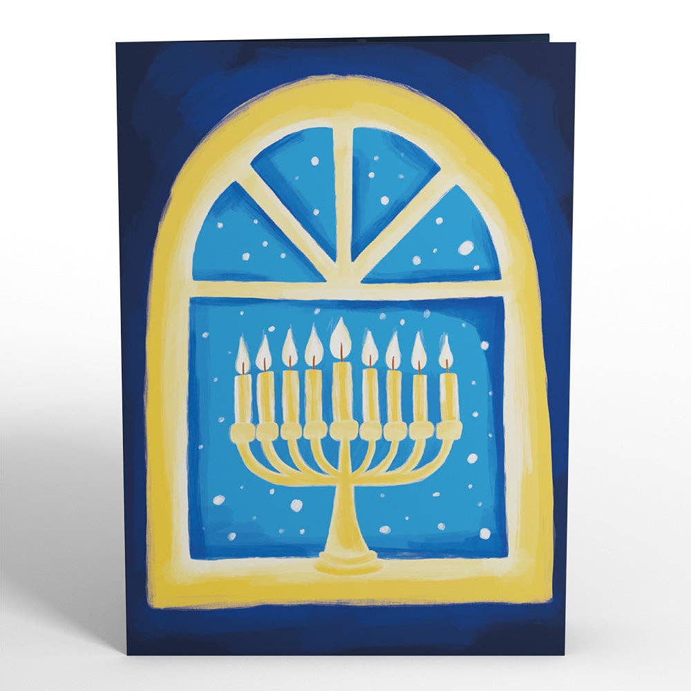 Lovepop Cards - Wholesale Hanukkah Card - Home for Hanukkah Light-Up Pop-Up Card 5x7"6