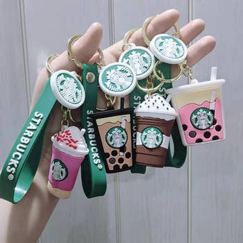 Big Pink Starbucks bear keychain  Pink starbucks, Lv bag charm
