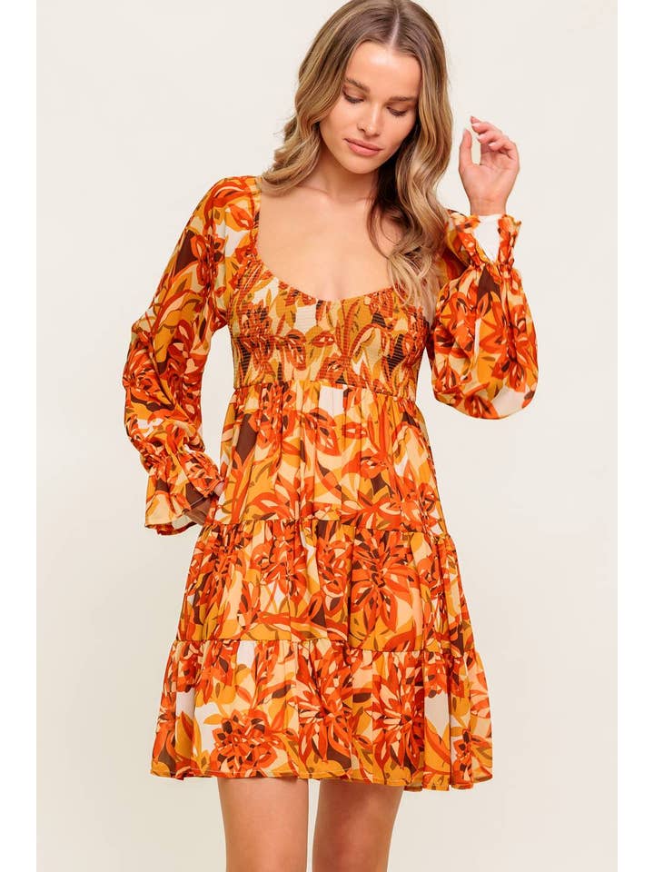 RUST A printed woven mini dress - ID21402 for wholesale on Faire1