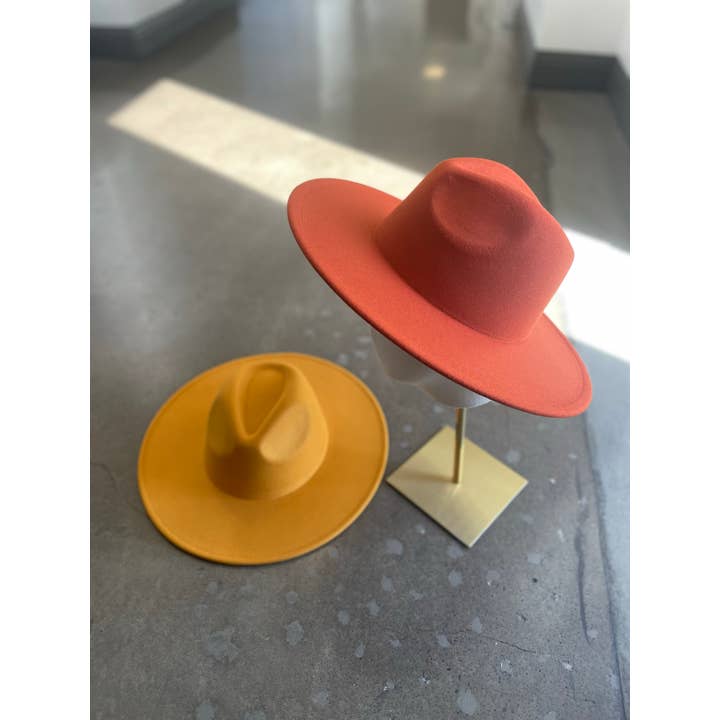 Love and Thyme - Wholesale Fedora - Women's - Best Seller! Vegan Felt wide Brim Panama hat in faux felt