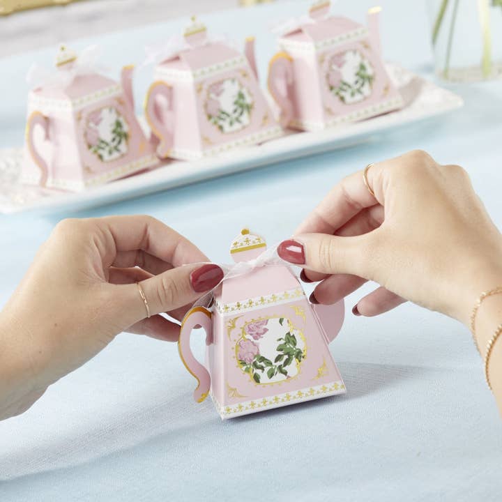 Kate Aspen - Vente Sachet cadeau/boîte cadeau pour invités - Tea Time Whimsy Lot de 24 théière Rose