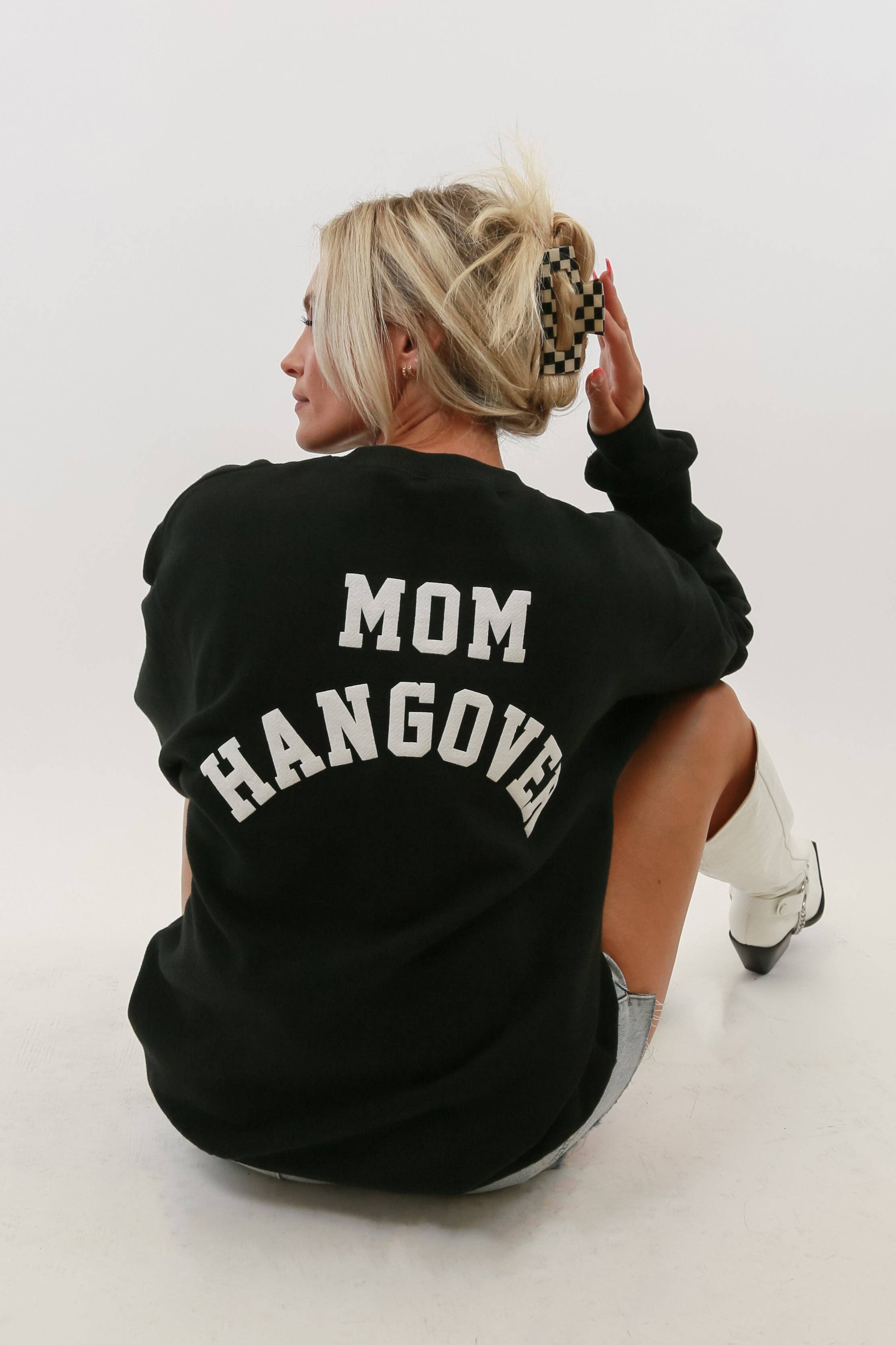 BLACK Mom Hangover® Bolt Sweatshirt for wholesale on Faire1