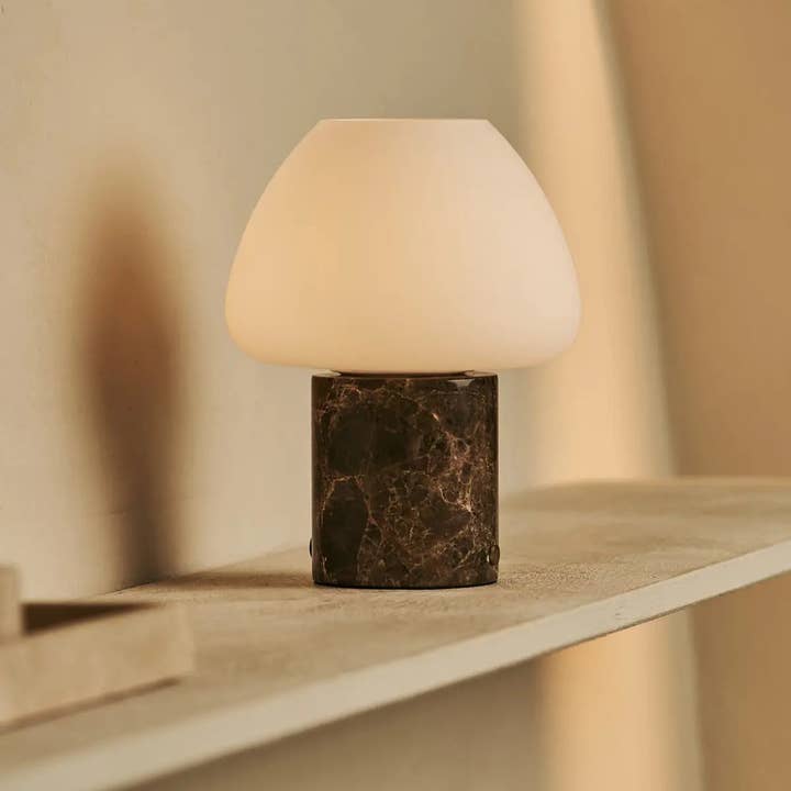 Tavellio - Wholesale Accent/Desk Lamp - Ostade Brown / Emperador Dark – Unique Marble Rechargeable Table Lamp with 3 Light Colors & Dimming Function6
