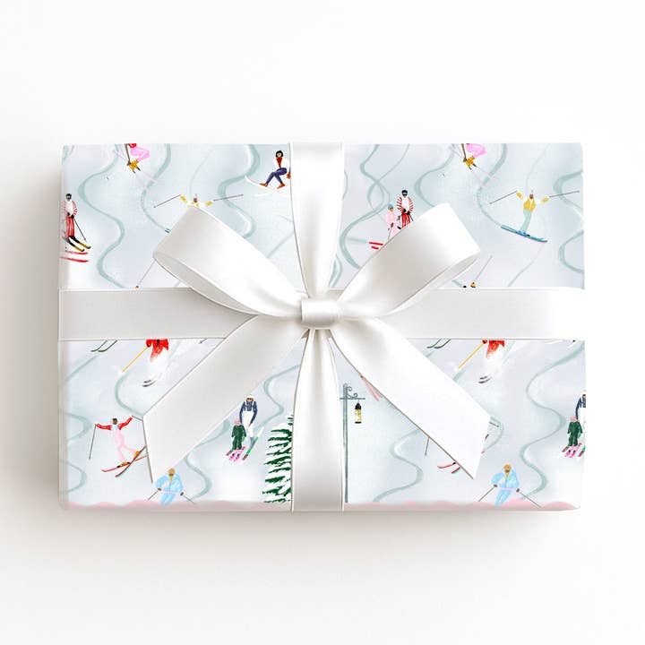 Meloo - Wholesale Flat Wrap - Christmas Ski Wrapping Paper