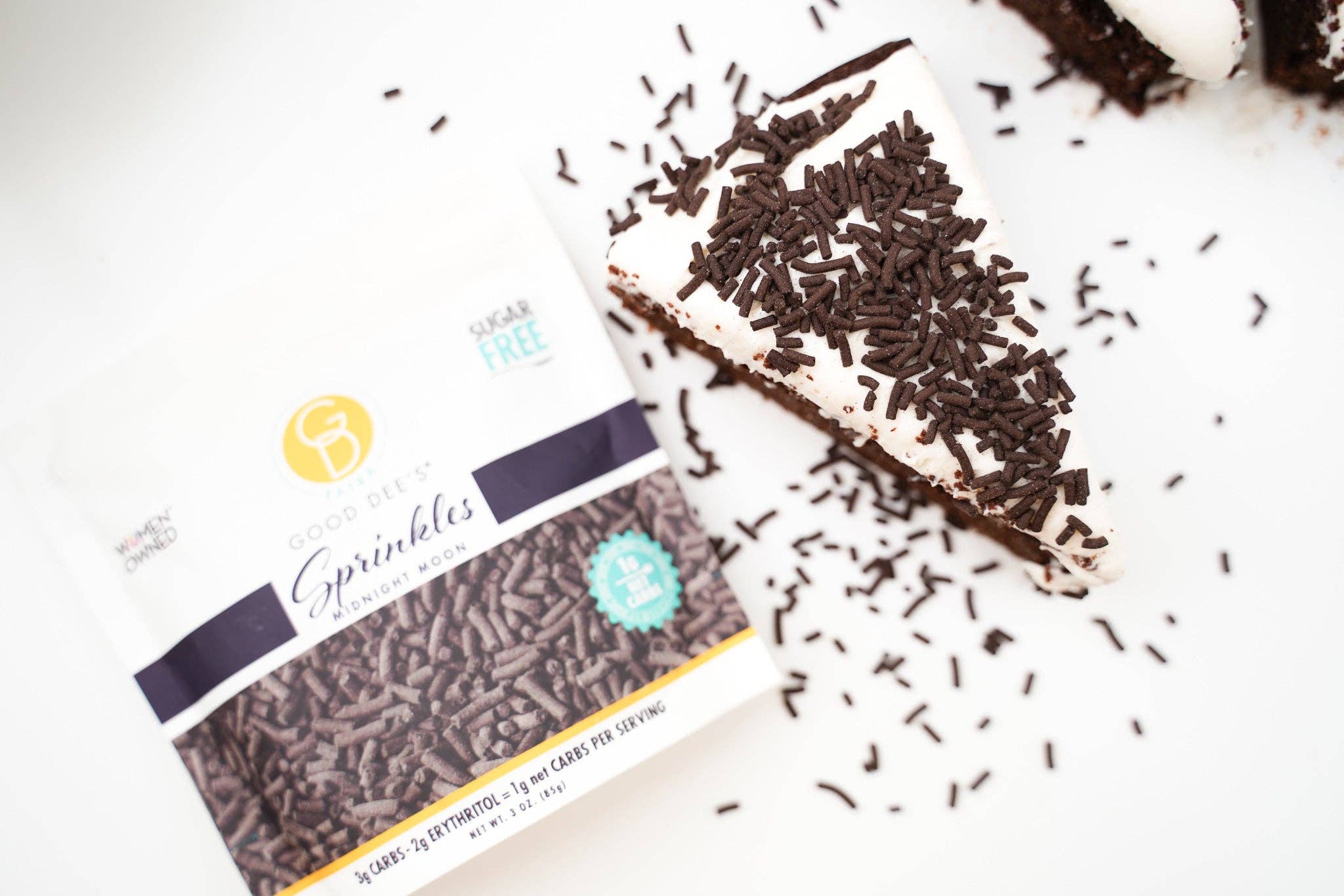 Good Dee's - Wholesale Sprinkles - It’s BACK! Good Dee's Sugar Free "Midnight Moon" Sprinkles - Dye Free, Natural Coloring, Keto Friendly, Vegan, <1g Net Carbs3